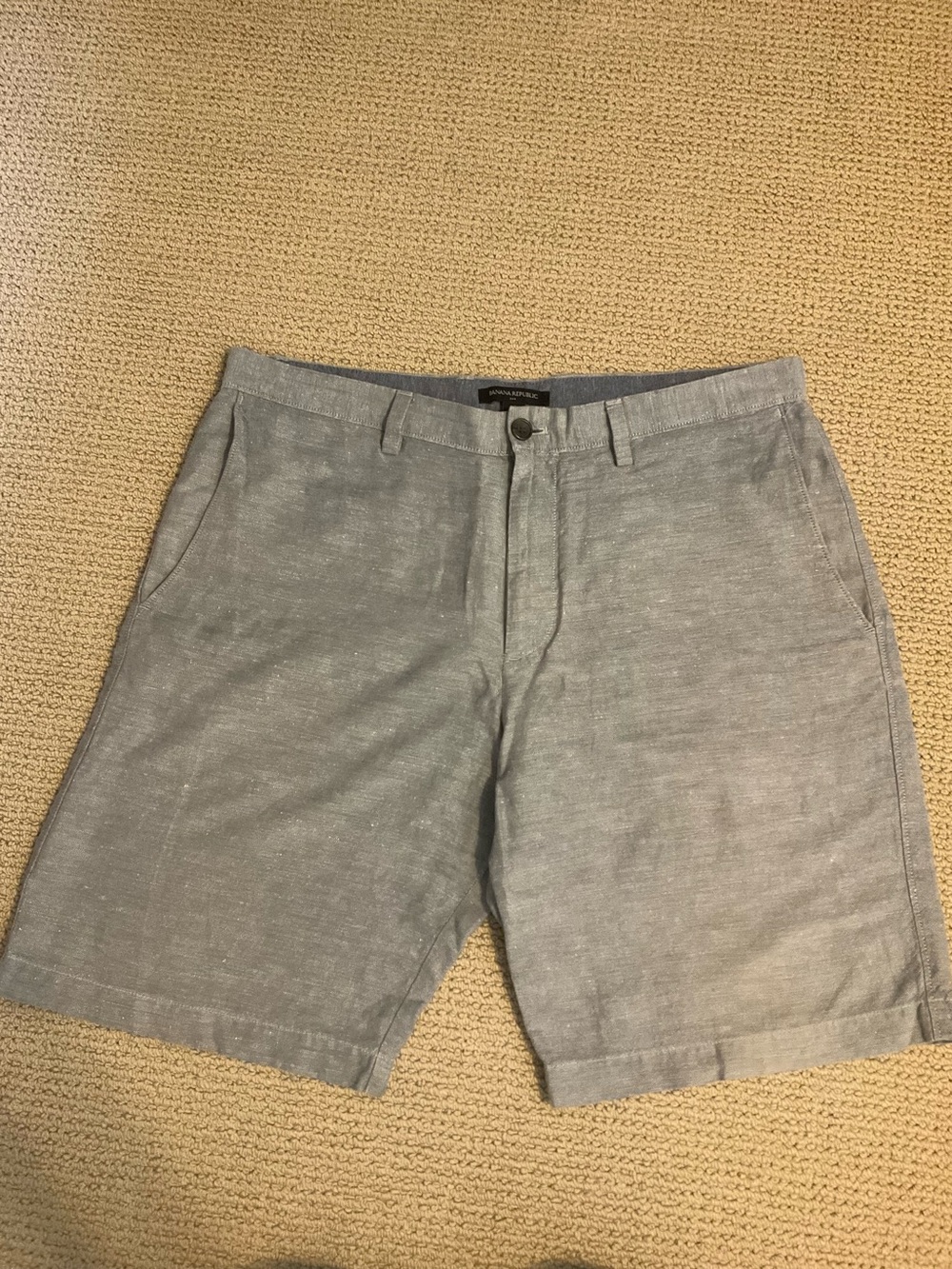 Banana republic Men's Gray Casual Linen-Blend Shorts waist 35